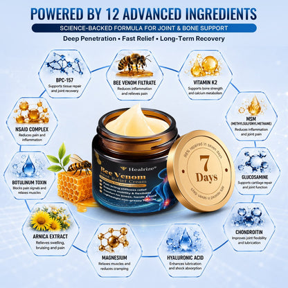 🎁 Healrize® Bee Venom Warming Joint Relief Cream – Fast-Acting Comfort for Stiff & Tired Joints