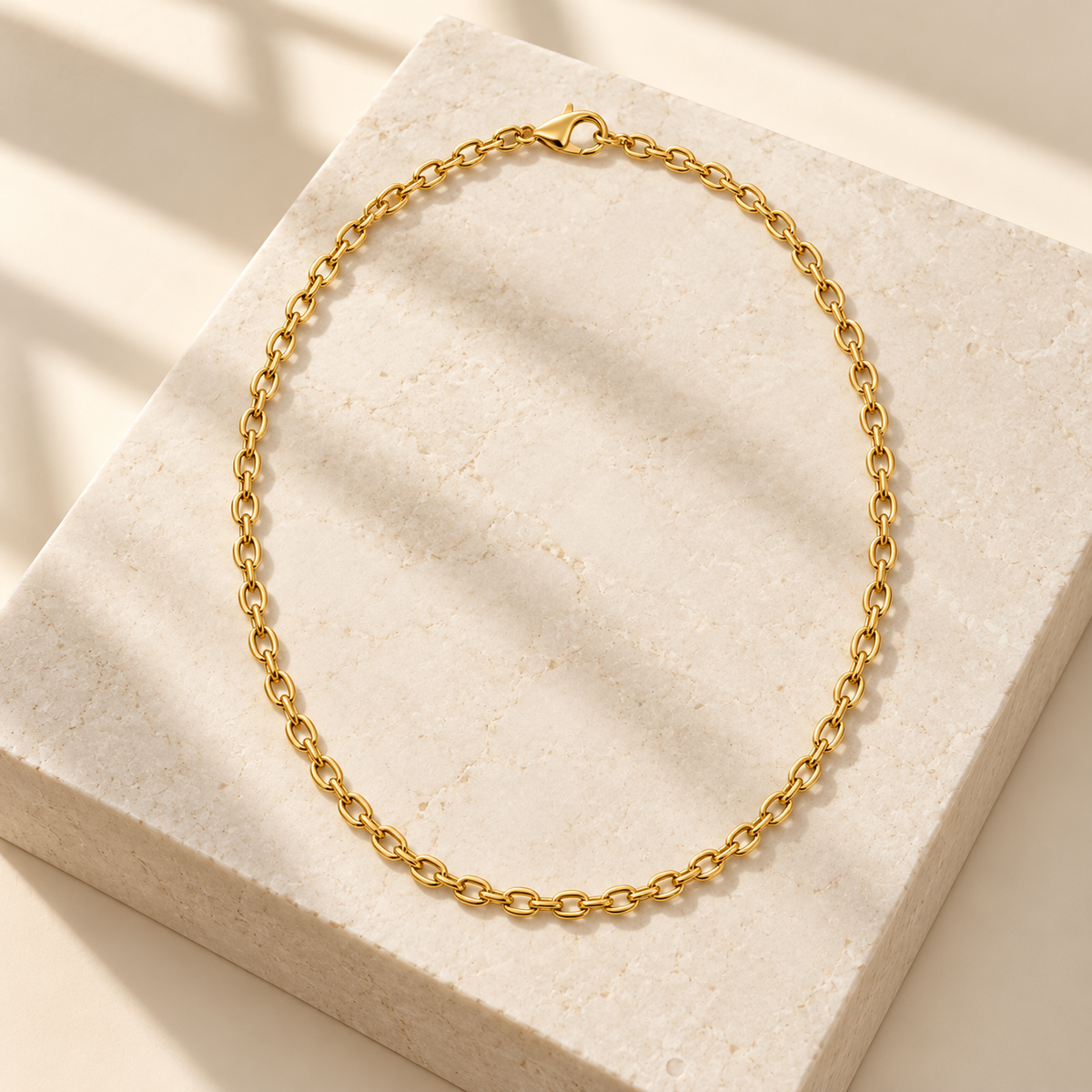 Rovenzaa Gold-Tone Oval Link Chain Necklace