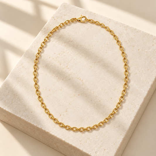 Rovenzaa Gold-Tone Oval Link Chain Necklace