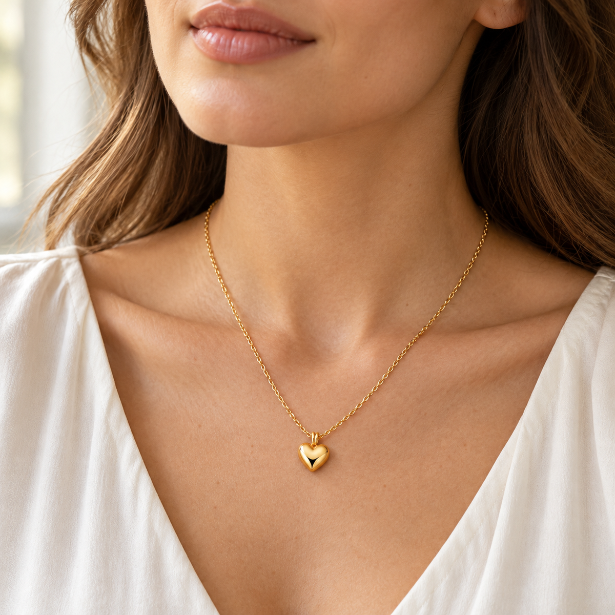 Rovenzaa Gold-Tone Heart Pendant Necklace