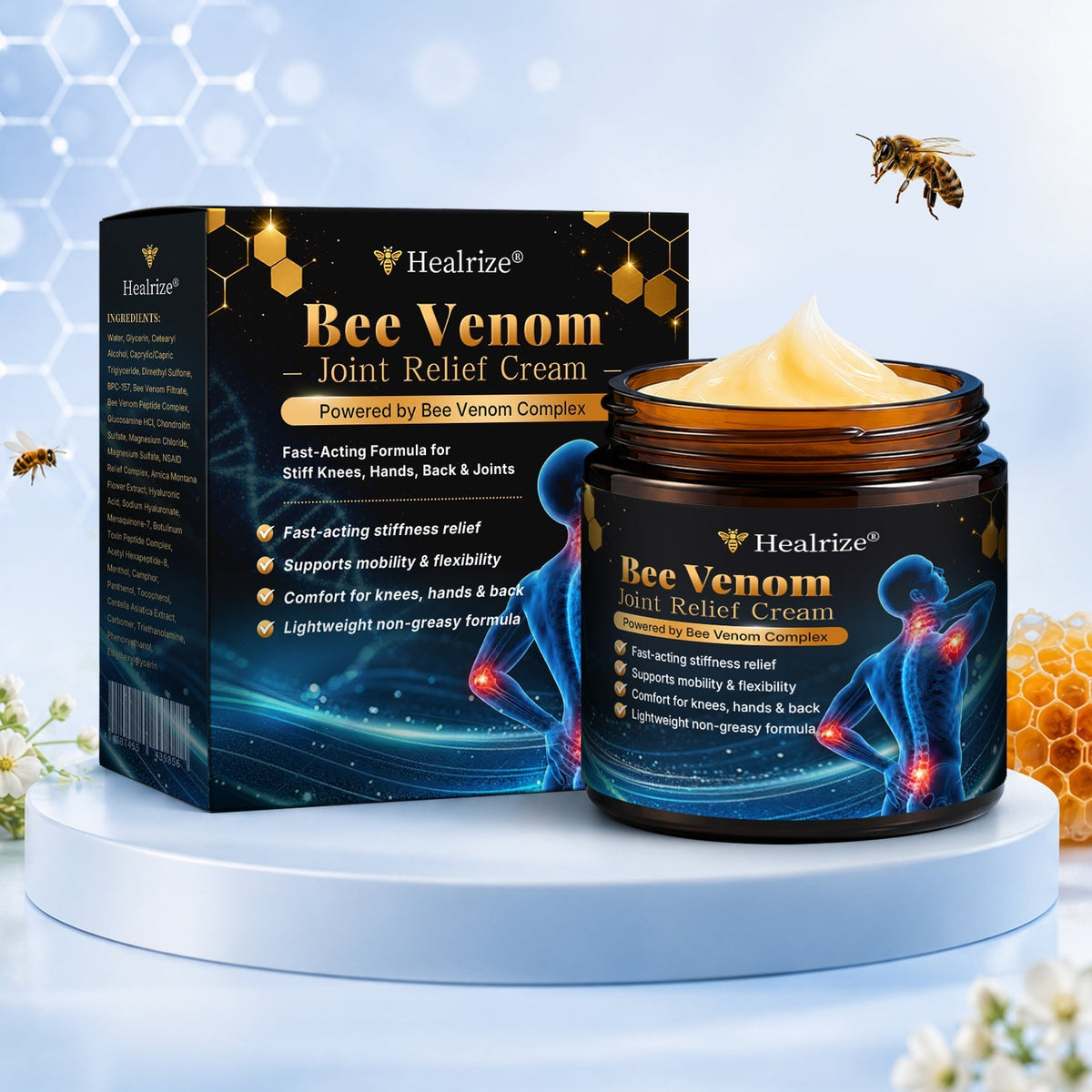 🎁Healrize® Bee Venom Joint Relief Cream 💪💪Targets stiff, sore joints in knees, hands, shoulders, back & more — so you can move easier every day