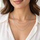 Rovenzaa Silver-Tone Triple-Layer Chain Necklace