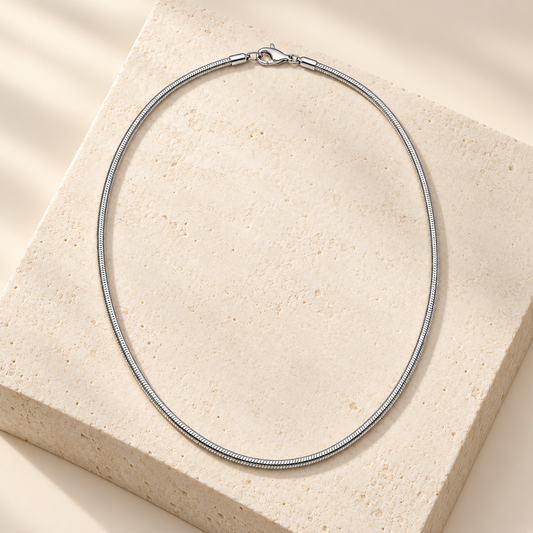 Rovenzaa Silver-Tone Snake Chain Necklace