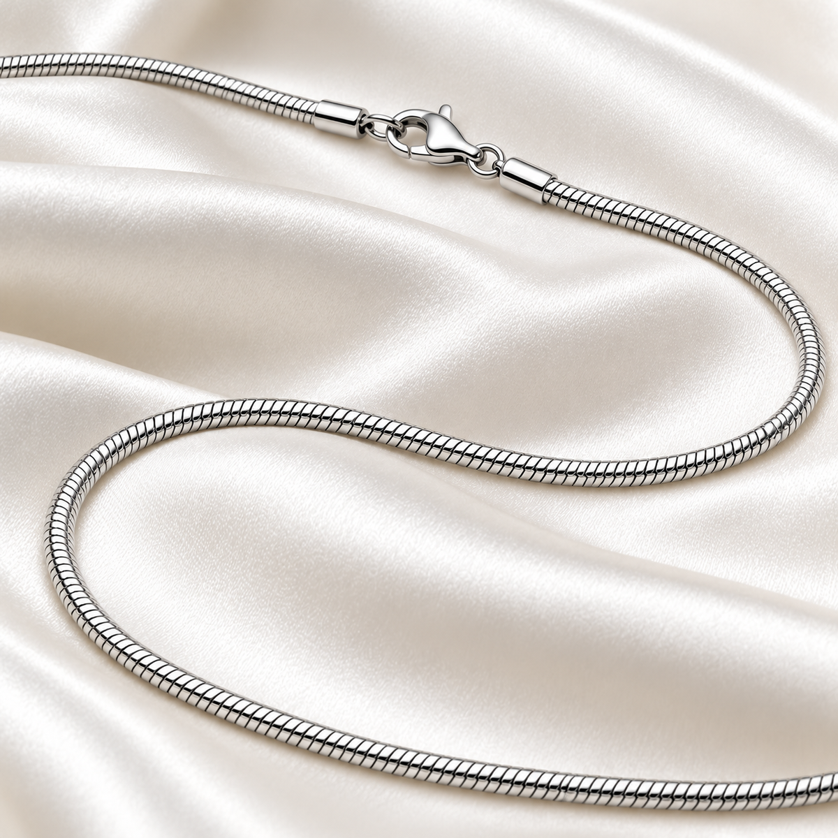 Rovenzaa Silver-Tone Snake Chain Necklace