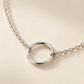 Rovenzaa Silver-Tone Open Circle Pendant Necklace