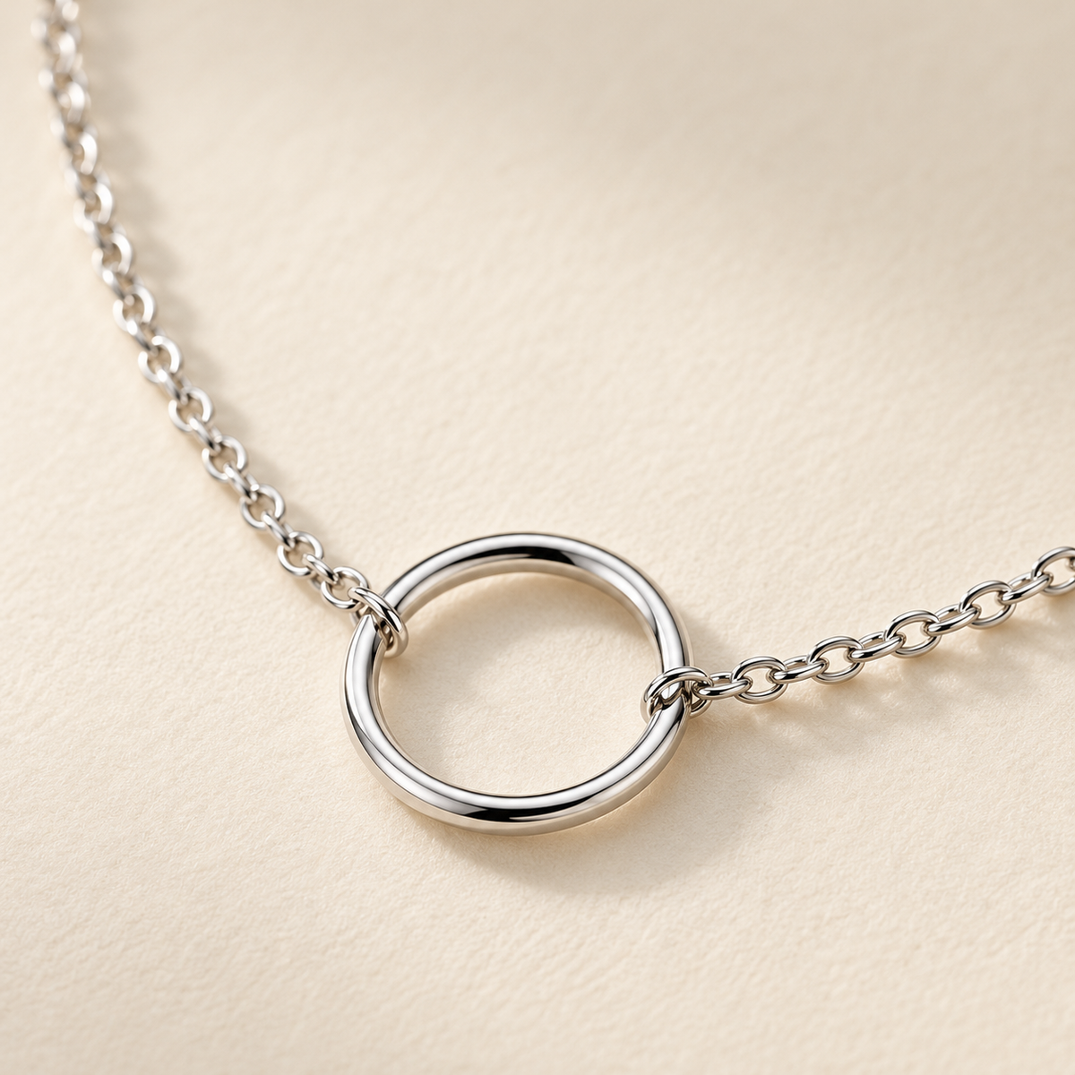 Rovenzaa Silver-Tone Open Circle Pendant Necklace