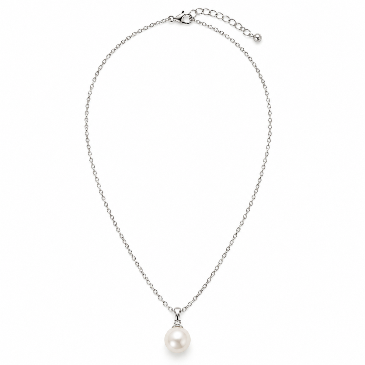 Rovenzaa Silver-Tone Pearl-Look Pendant Necklace