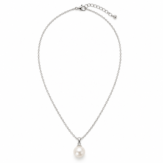 Rovenzaa Silver-Tone Pearl-Look Pendant Necklace