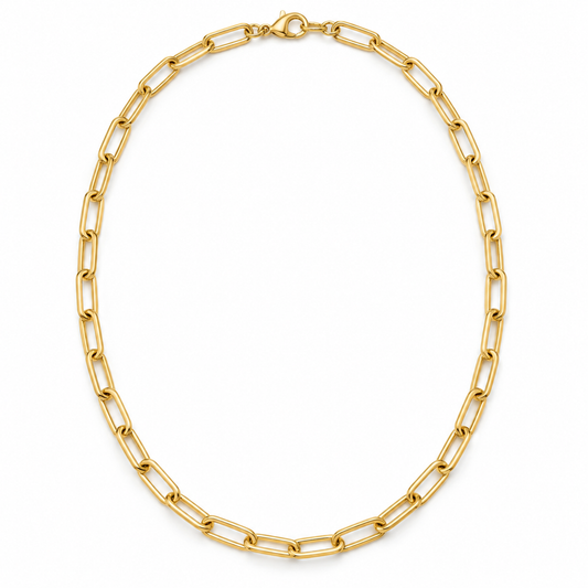Rovenzaa Gold-Tone Paperclip Chain Necklace