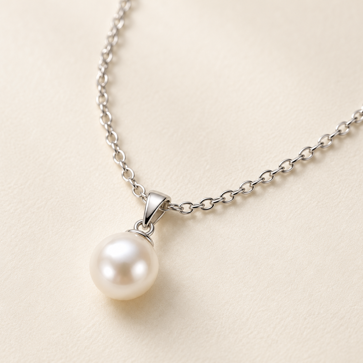 Rovenzaa Silver-Tone Pearl-Look Pendant Necklace