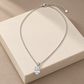 Rovenzaa Silver-Tone Oval Crystal-Look Pendant Necklace
