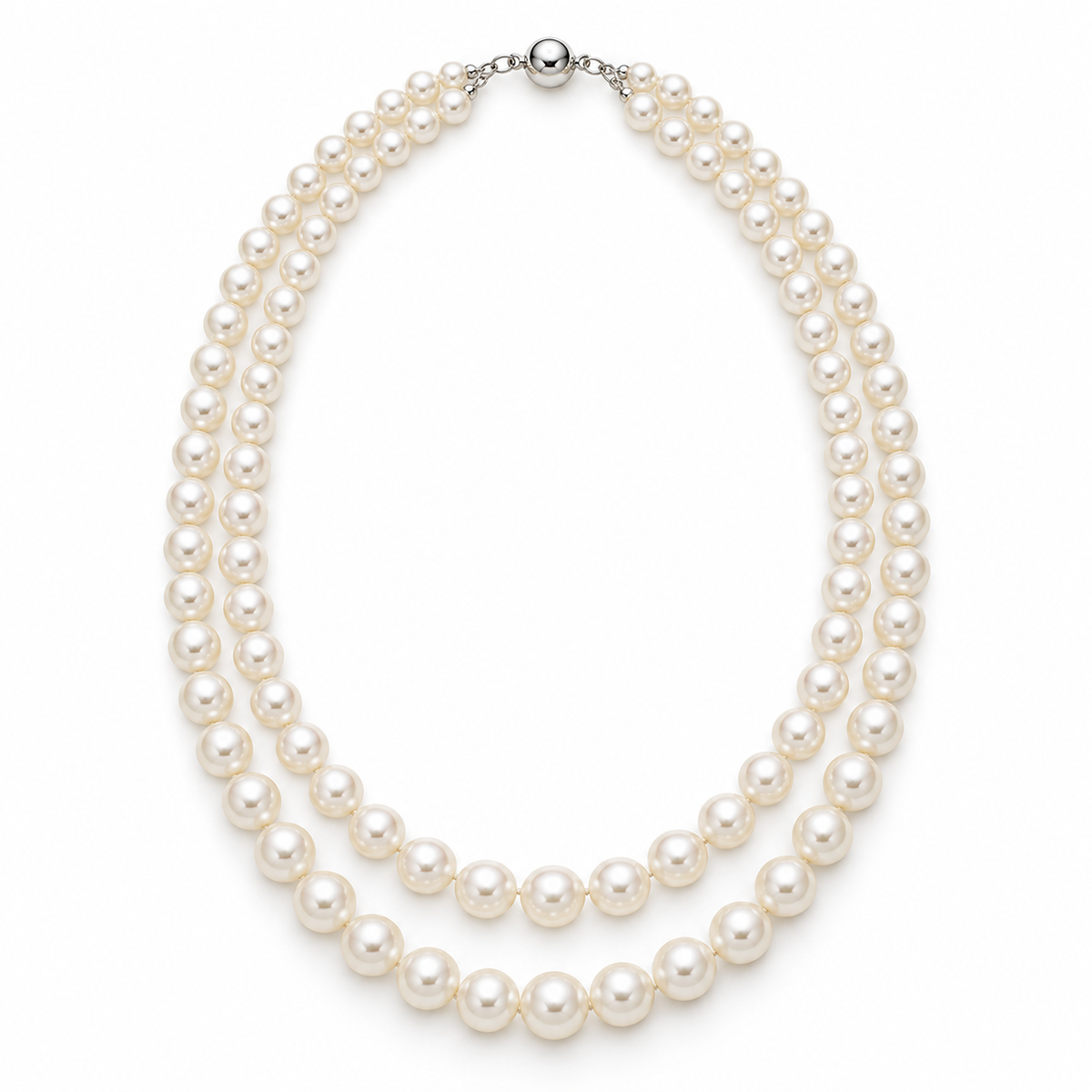 Rovenzaa Double-Strand Pearl-Look Beaded Necklace