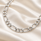 Rovenzaa Silver-Tone Figaro Chain Necklace