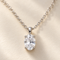 Rovenzaa Silver-Tone Oval Crystal-Look Pendant Necklace
