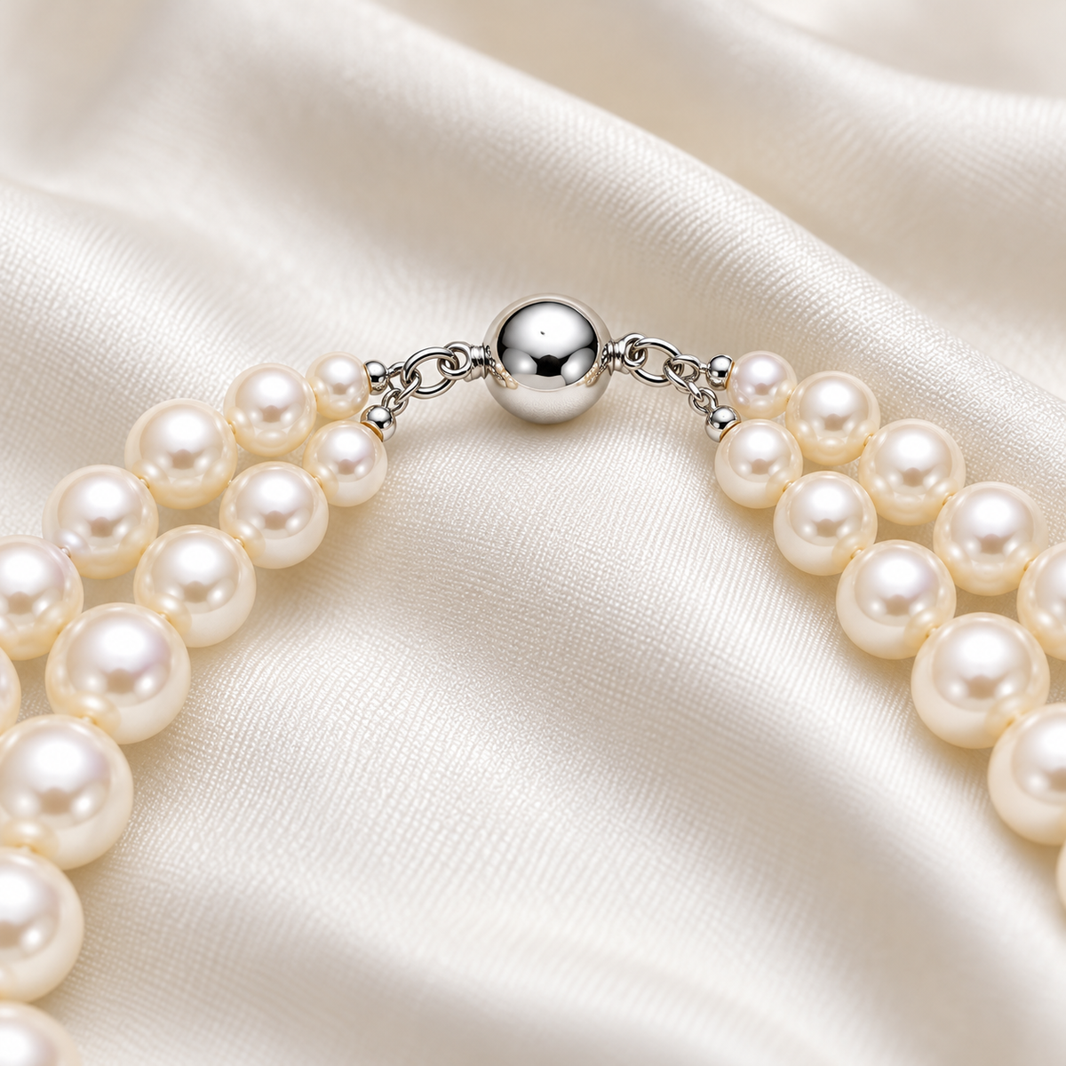 Rovenzaa Double-Strand Pearl-Look Beaded Necklace