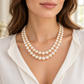 Rovenzaa Double-Strand Pearl-Look Beaded Necklace