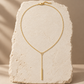 Rovenzaa Gold-Tone Y-Shaped Bar Drop Necklace