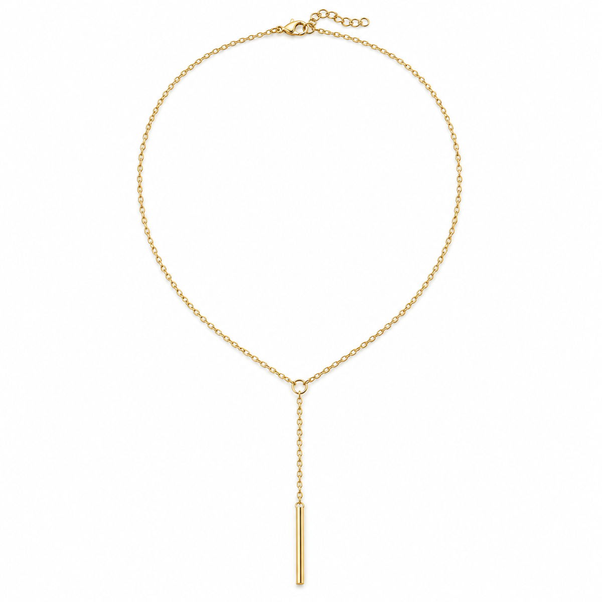 Rovenzaa Gold-Tone Y-Shaped Bar Drop Necklace