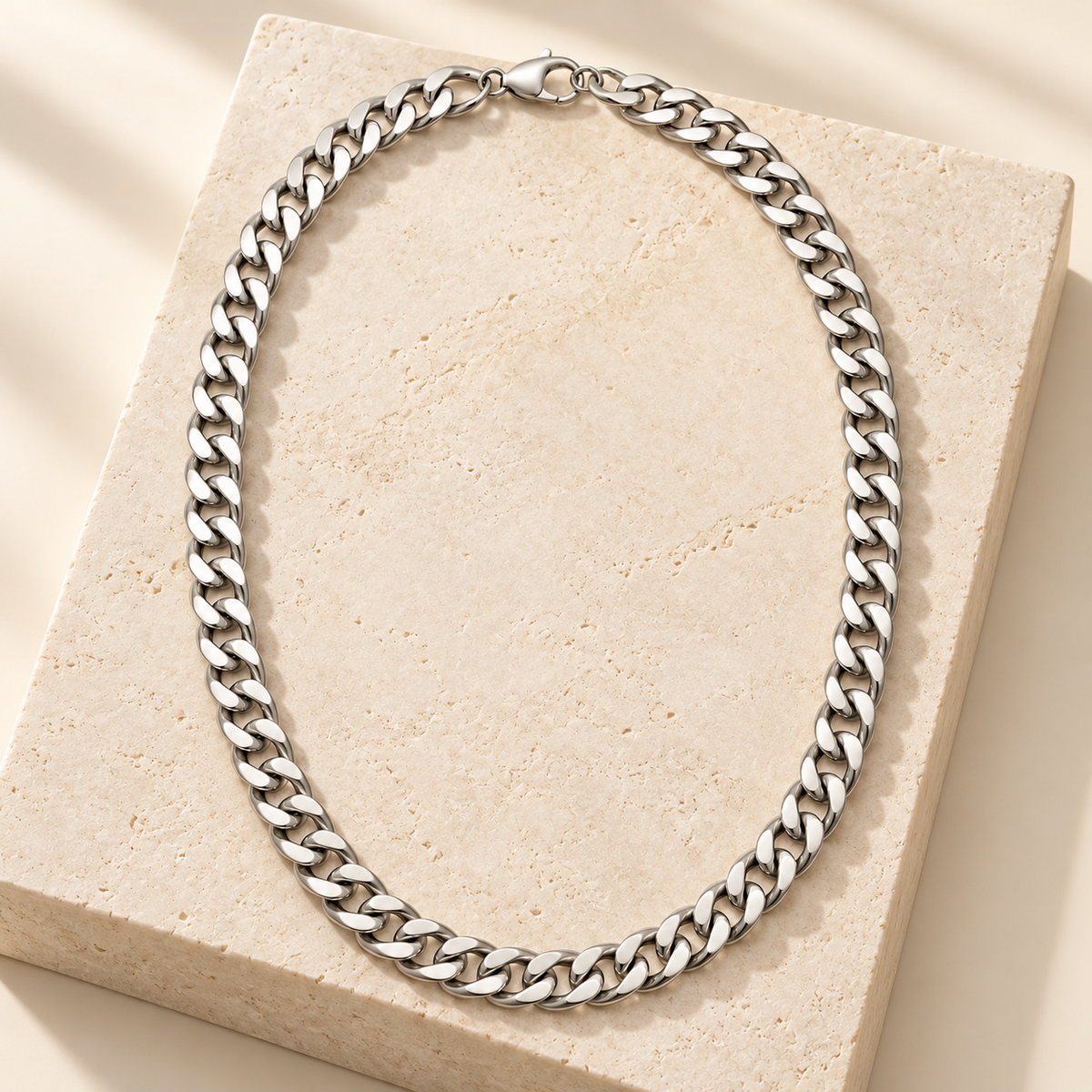 Rovenzaa Silver-Tone Curb Chain Necklace