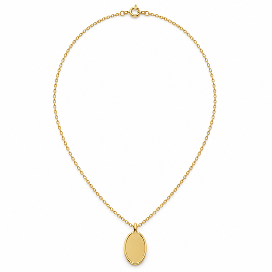 Rovenzaa Gold-Tone Oval Disc Pendant Necklace