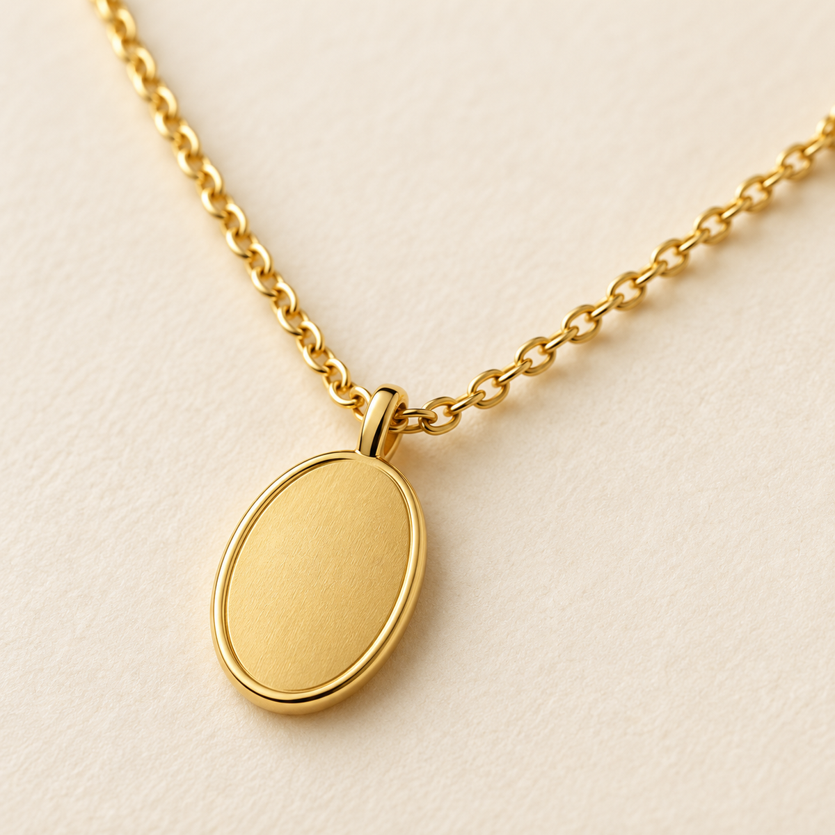 Rovenzaa Gold-Tone Oval Disc Pendant Necklace