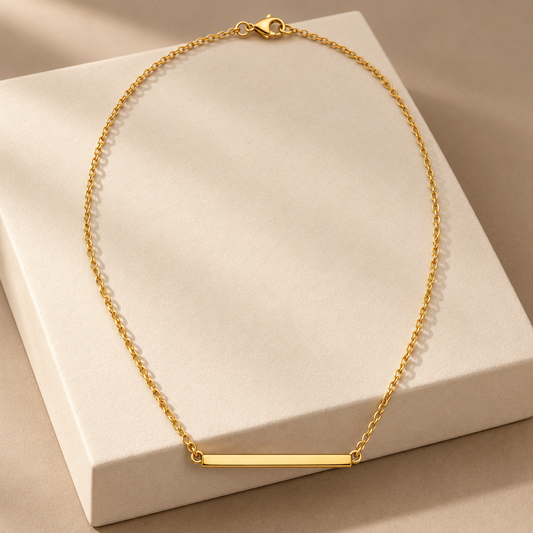 Rovenzaa Gold-Tone Horizontal Bar Necklace