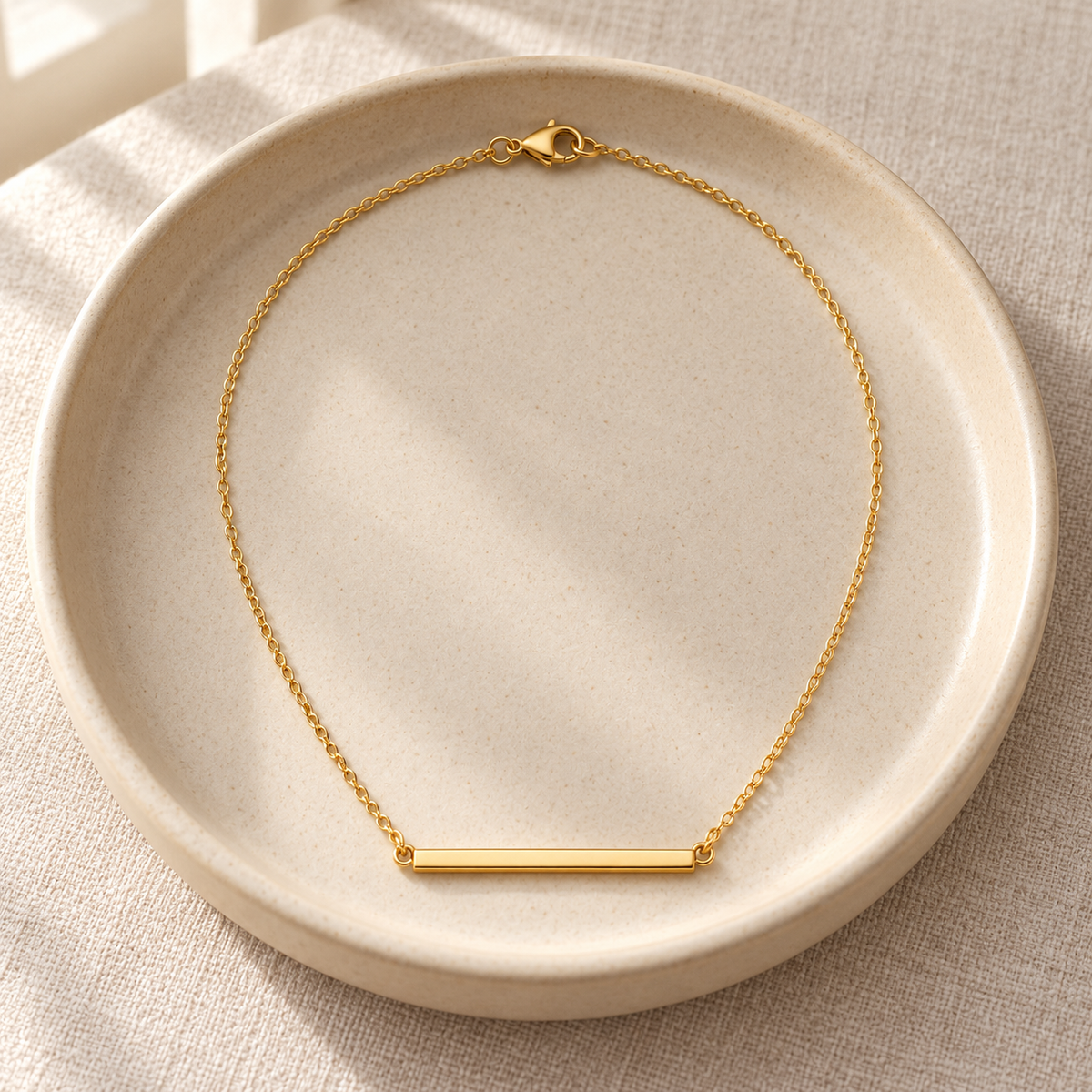 Rovenzaa Gold-Tone Horizontal Bar Necklace