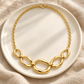 Rovenzaa Gold-Tone Sculptural Oval Link Necklace