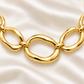Rovenzaa Gold-Tone Sculptural Oval Link Necklace