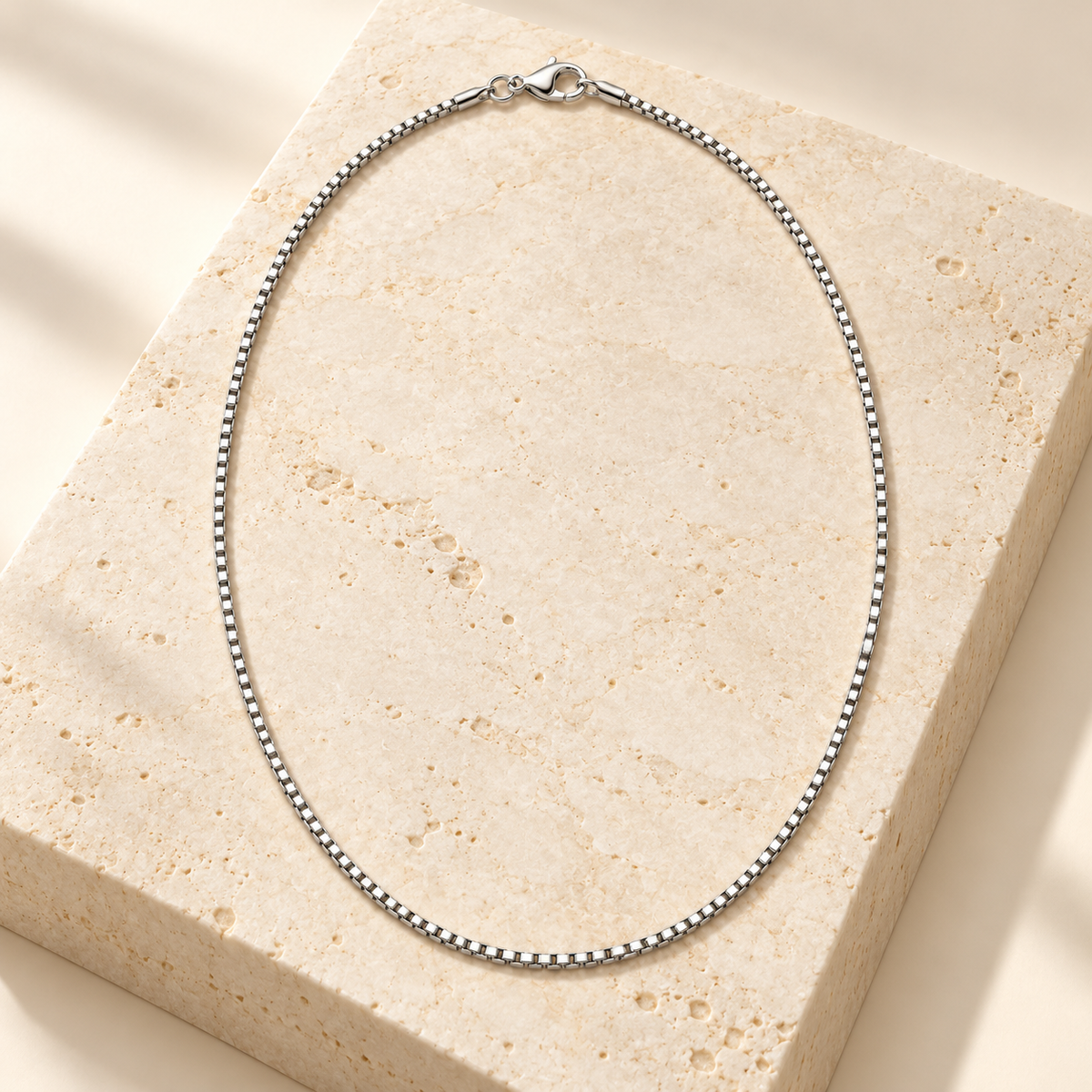 Rovenzaa Silver-Tone Box Chain Necklace