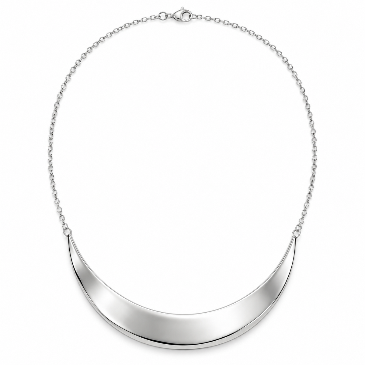 Rovenzaa Silver-Tone Crescent Necklace