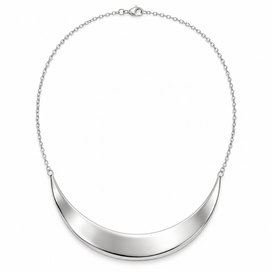 Rovenzaa Silver-Tone Crescent Necklace